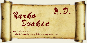 Marko Dvokić vizit kartica